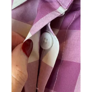 Tyler Boe Shirt Women Medium Purple White Gingham Long‎ Sleeve Button Down Tunic thumbnail 6
