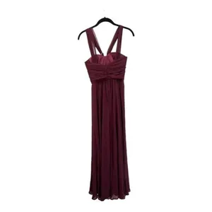 Amsale Sz 0 Cerisa Ruby Bridesmaid Gown Full Chiffon Skirt‎ Ruched Bodice GB033F thumbnail 10