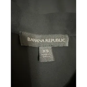 Banana Republic Black Pintuck Pleats Tie Neck Long Sleeve Shirt Blouse Top XS thumbnail 4