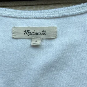 Madewell White Short Sleeve Wrap Top thumbnail 2