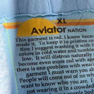 Aviator Nation Light Blue Track Pants with Yellow Accent thumbnail 3