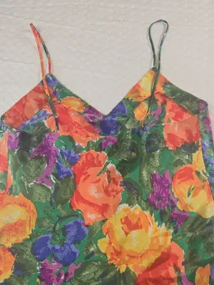 Victoria's Secret Vintage Orange Floral Satin Cami thumbnail 4