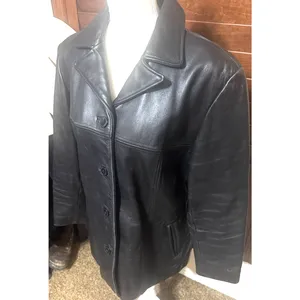Vintage 90s Jones New York Leather Jacket womens sz L blazer quilted lining thumbnail 3