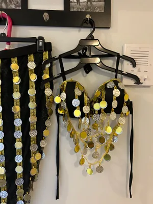 Belly Dancing Handmade Outfit Egyptian Black Size M thumbnail 1