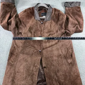 VTG Terry Lewis Leather‎ Suede Jacket Women L Button Front Relaxed Chore Classic thumbnail 9