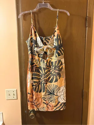 Farm Rio Palm Leaf Print Mini Dress thumbnail 3