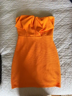 Boutique Orange strapless mini dress thumbnail 2