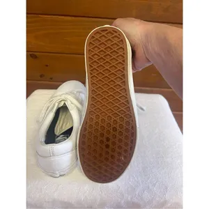 Vans Unisex Off The Wall 751505 White Leather Lace Up Sneaker Shoes Size 7 Woman thumbnail 4