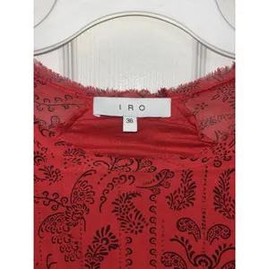 Revolve IRO Red Appoline Mini Shift Dress Size 2 36 Sheer Bell Sleeves thumbnail 3