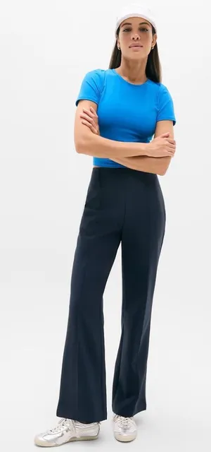 New Athleta 6 All Ways High Rise Bootcut Pant Navy Blue Size 6 Regular thumbnail 1