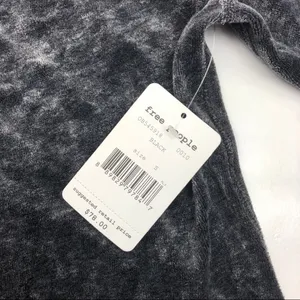 Free People Doran Velour Short Sleeved Top: Pewter thumbnail 8