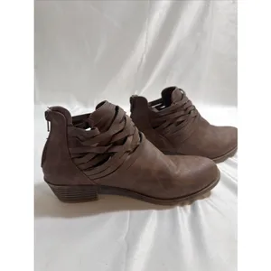 The North Face XJL Ankle Boots Brown Women’s US 7M Leather Zip Up 1.5” Heel thumbnail 5