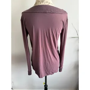 FP Movement Long Sleeve Top Ribbed‎ Neckline XS Athleisure Mauve Purple thumbnail 3