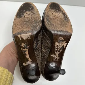 Stuart Weitzman for Scoop NYC Snakeskin Platform Pumps‎ Brown Python Heels 6M thumbnail 11