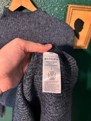 Athleta Womens Blue Reverie Mock Neck Long Sleeve Pullover Sweater Size Large NW thumbnail 5