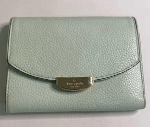 Kate Spade seaform green leather wallet thumbnail 1