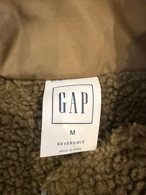 GAP Olive Quilted / Fleece Reversible Puffer Jacket Size Medium - C46-017 thumbnail 2