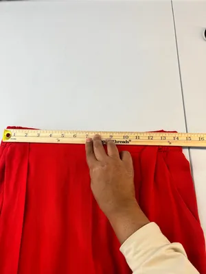 Aritzia Wilfred Faun Ankle‎ Pants Red Drapey Crepe Wide Leg High Rise Tie Belt M thumbnail 10