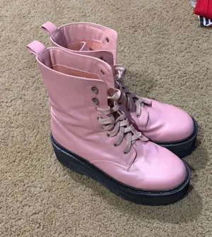 Nasty Gal Pink Platform Boots thumbnail 1