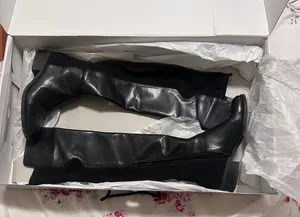 Nine West Black Leather Riding Boots thumbnail 1