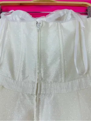 Gianni Bini Sparkling White Strapless Sweetheart A-Line Dress thumbnail 5