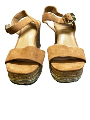 Cool Planet by Steve Madden Cork Wedge Espadrille Sandals Camel Size 7 thumbnail 3