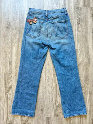 Mother Denim The Tripper Flare Jeans Embroidered Butterfly Wander Dust Y2K 28 thumbnail 10