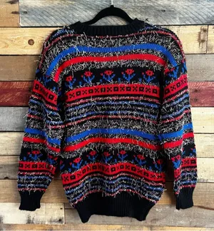 Western‎ Connection Multi Color Eyelash Sweater Size Small thumbnail 1