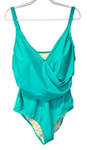 Caribbean Sand Swim Suit Green Beach Summer Ocean One Piece 22W Sculpting thumbnail 1