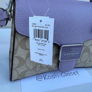 Coach Light Khaki Soft Lilac Top Handle Satchel thumbnail 6