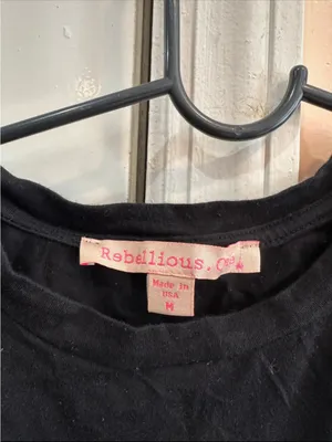 Rebellious One Black "No Selfie Control" Cropped Tee thumbnail 2