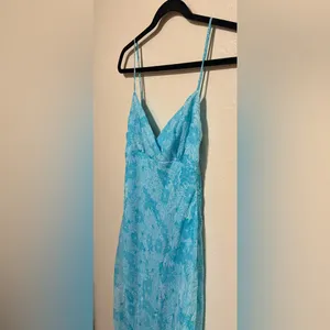 SFuzi Juniors Blue Flowing Maxi Dress | Spaghetti Strap Summer Dress thumbnail 4