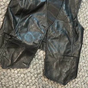 Sunday Best Aritzia Black Leather Open Vest Size 0 thumbnail 7