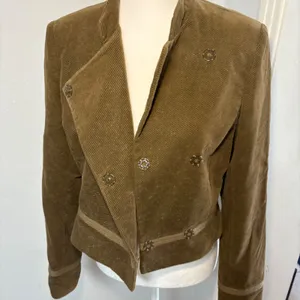 Vince Womens Brown Corduroy Asymmetrical Snap Cropped Jacket Size‎ 8 USA Made thumbnail 9