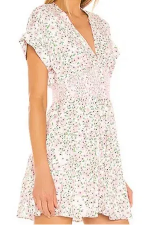 ALICE + OLIVIA Keela Smocked-Waist‎ Button-Front Dress size 10 thumbnail 1