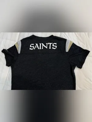 Nike Women's Black & Gold New Orleans Saints Fleur-de-Lis V-Neck Tee thumbnail 6