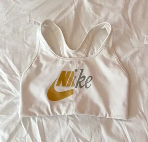 Nike White Gold And Silver Logo Sports Bra Size XS thumbnail 1