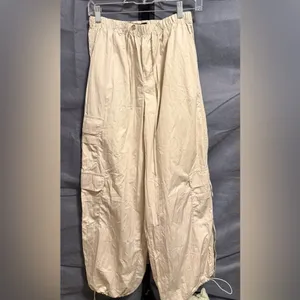 Rewash Cream Cargo parachute Pants Oversized Wide Leg Gorpcore Utility Size M thumbnail 3