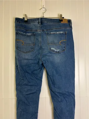 American Eagle Outfitters Distressed Super Stretch Jeggings Size 14 thumbnail 4
