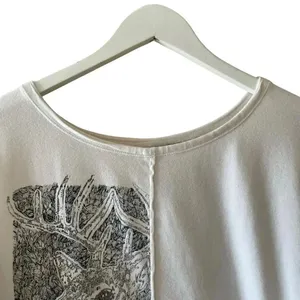 Free People White ¾ Long Sleeves Deer Graphic Bohemian Soft Cotton SZ SP # 1767 thumbnail 11