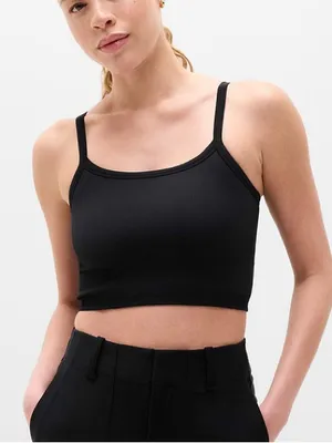 Aritzia The Group Babaton Black Cropped Ribbed Tank thumbnail 1