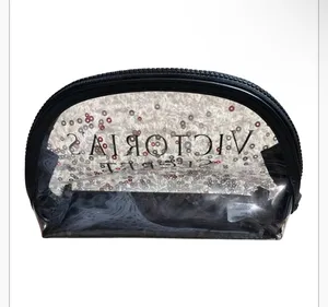 Victoria's Secret Clear Sparkle Confetti Cosmetics Makeup Bag thumbnail 3