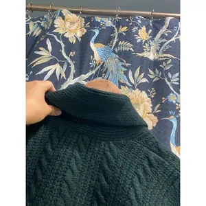 Vintage JH Collectibles Wool Dark Green Shawl Collar Knit Blouse M thumbnail 16
