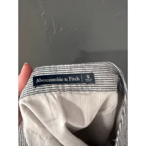 Abercrombie & Fitch Blue White Pinstripe Linen Blend Preppy Mini Skirt‎ S thumbnail 6
