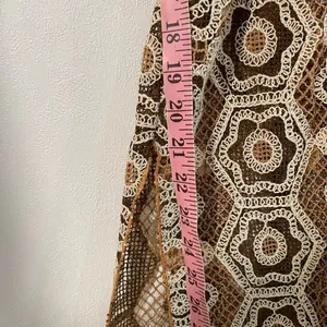 Free People XS Crochet Lace Maxi Cover Up Brown Boho Beach Resort thumbnail 6