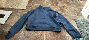 Blue Half Zip Sweatshirt Size M thumbnail 1