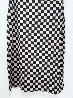 Miss Sparkling Black Cream Checkerboard Cami Mini Dress Y2K thumbnail 3