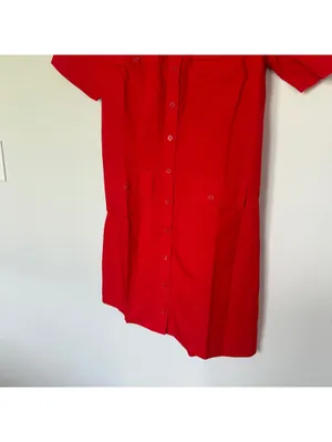 J. Crew Cotton Poplin Utility Shirt Dress in Festival Red Size 2 thumbnail 5