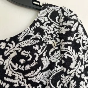 Ark & Co Black White Floral Damask Jacquard A-Line Mini Dress Size‎ M 3/4 Sleeve thumbnail 8