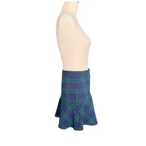 Vineyard Vines Plaid Mini Skirt Navy Green Black Watch Tartan Flounce Hem High‎ Waisted Preppy thumbnail 5